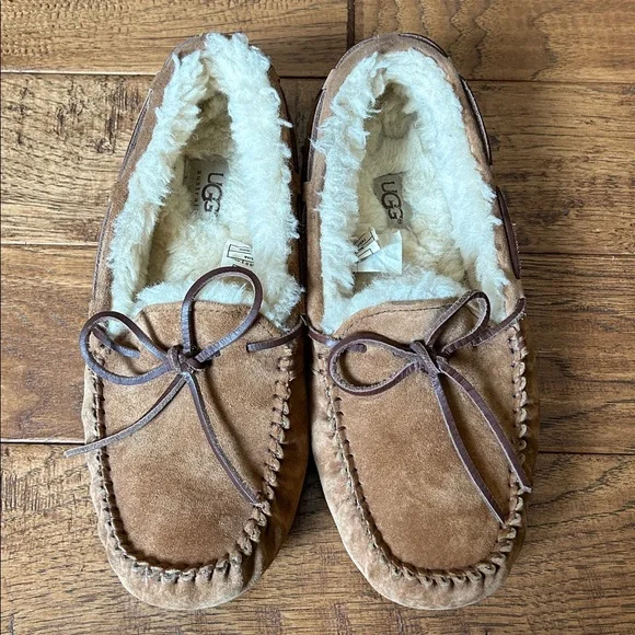 UGG Chestnut Suede Moccasin Slippers - Picture 8 of 11